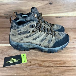 Merrell Mens Moab 2 Earth J88623W Brown Hiking Boots Lace Up Ankle Top Size 8